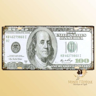 plaque decoration dollar USA americain deco mur