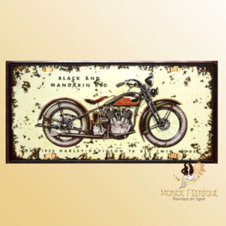 plaque decoration harley davidson mur