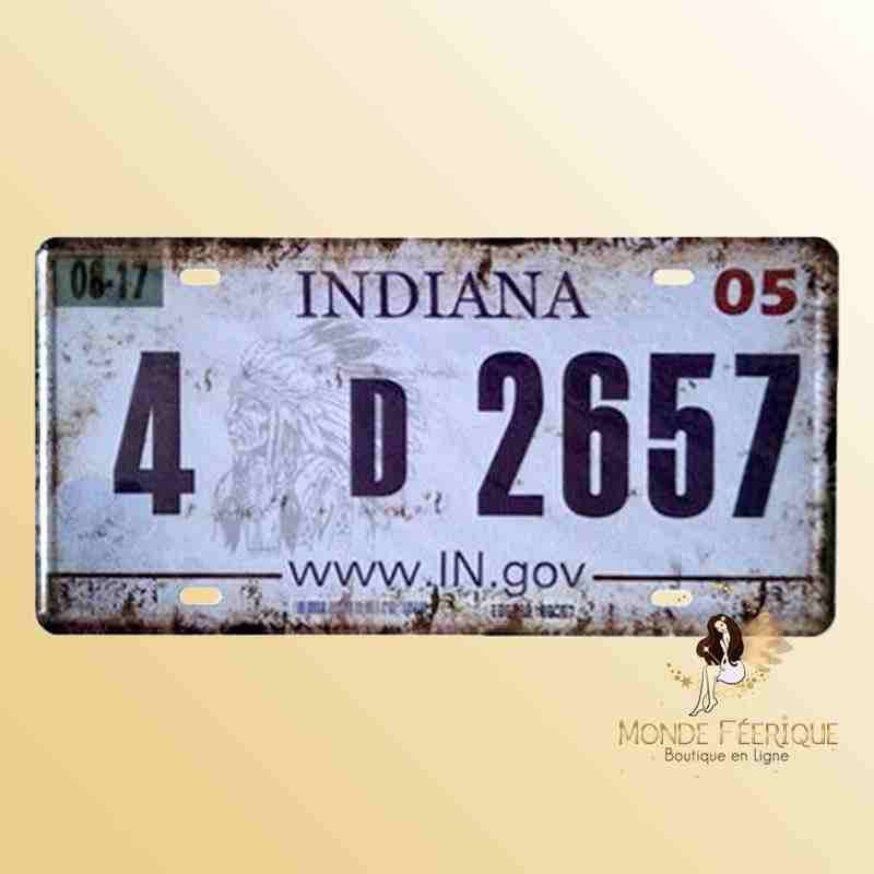 Décoration Immatriculation americaine Indiana