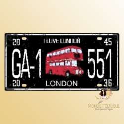 plaque metal london londres bus londonien decoration mur