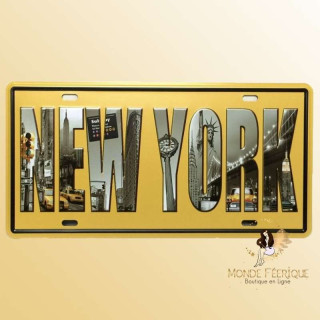 plaque metal NYC New York decoration mur
