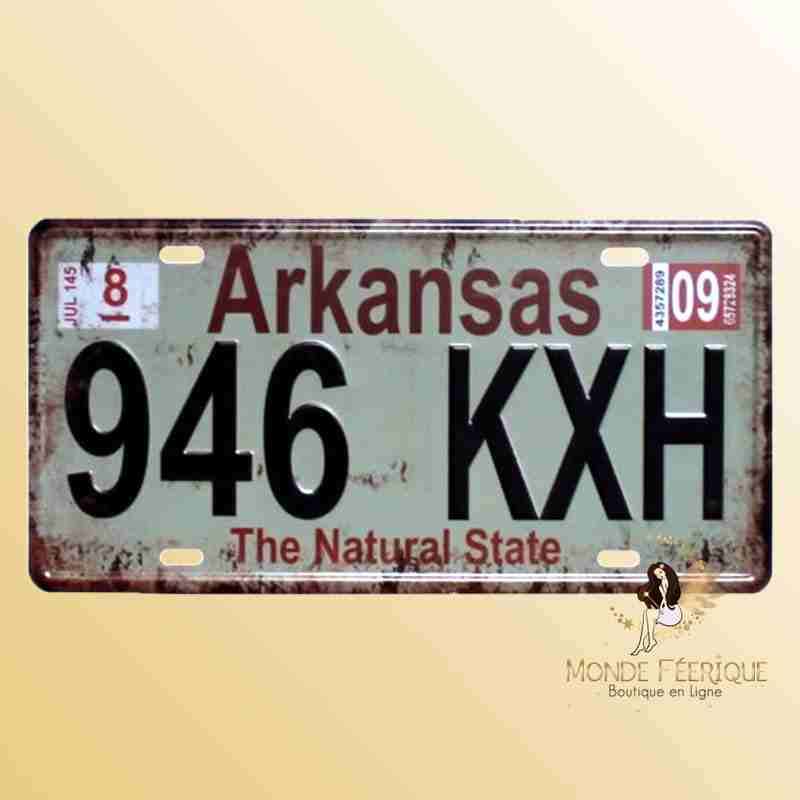 Plaque immatriculation USA Vintage Arkansas