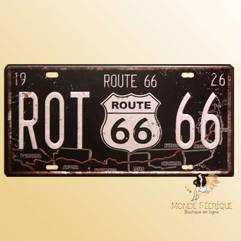 route66 plaque metal decoration mur route 66