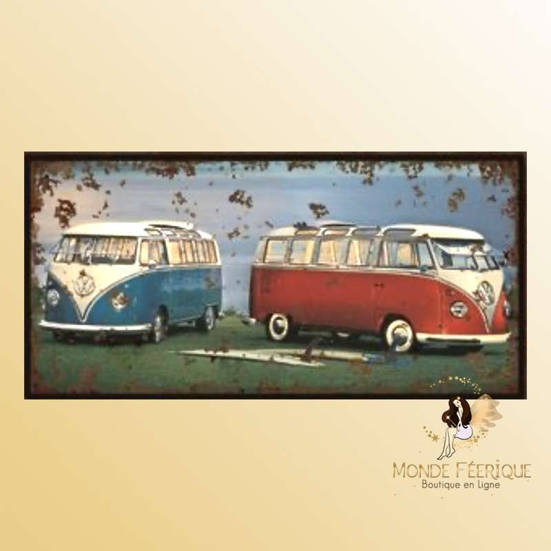 van VW decoration plaque en metal vintage