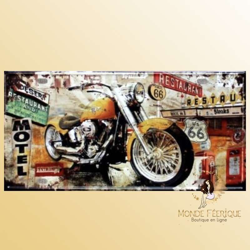 Plaque en metal vintage motos