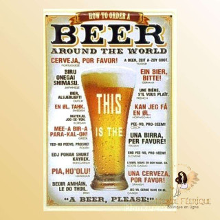 decoration biere bieres deco Plaque Metal