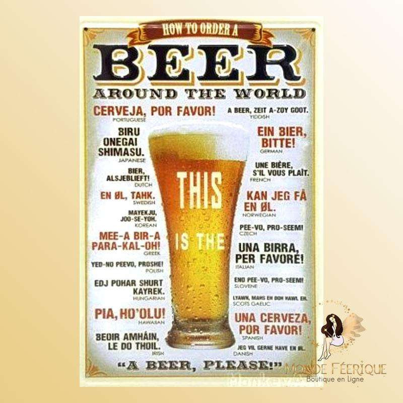 decoration biere bieres deco Plaque Metal