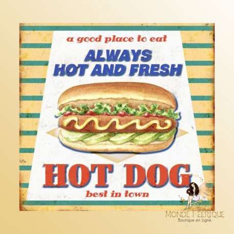 Plaque Metal decoration hot dog