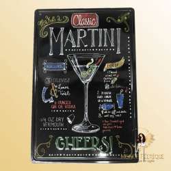 Plaque Metal decoration martini 30x40cm