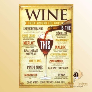 Plaque Décoration decoration vin bar a vins