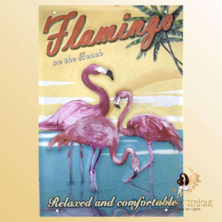 plaque decoration flamands rose plage vintage ancienne publicite