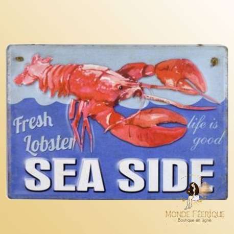 plaque decoration homard poisson poissonerie vintage 