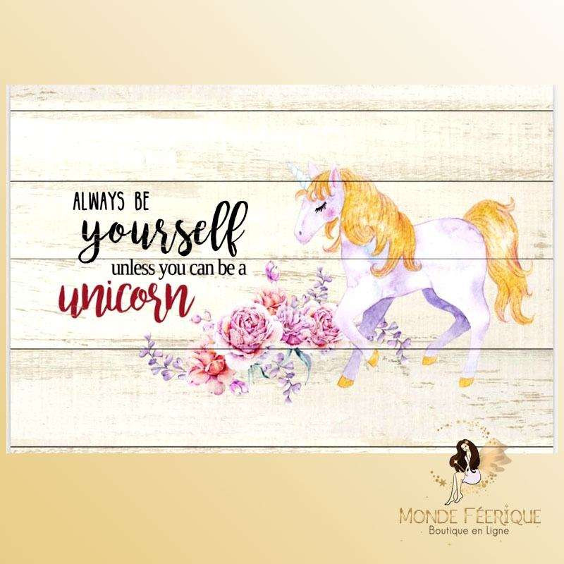plaque decoration licorne mur