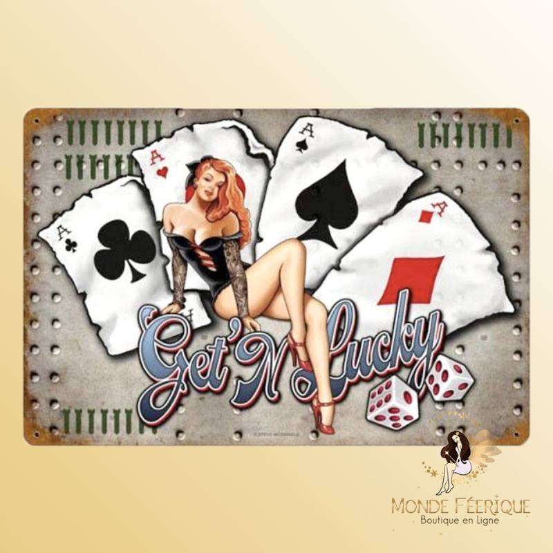 Plaque Décoration Lucky Poker Premium 30x40cm