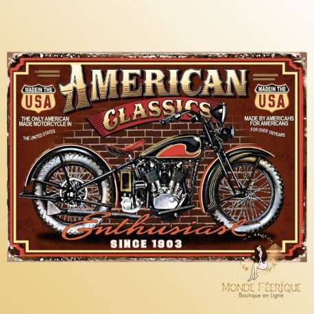 plaque decoration moto americaine USA vintage