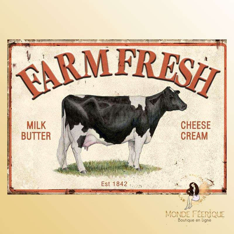 plaque decoration vintage alimentation lait