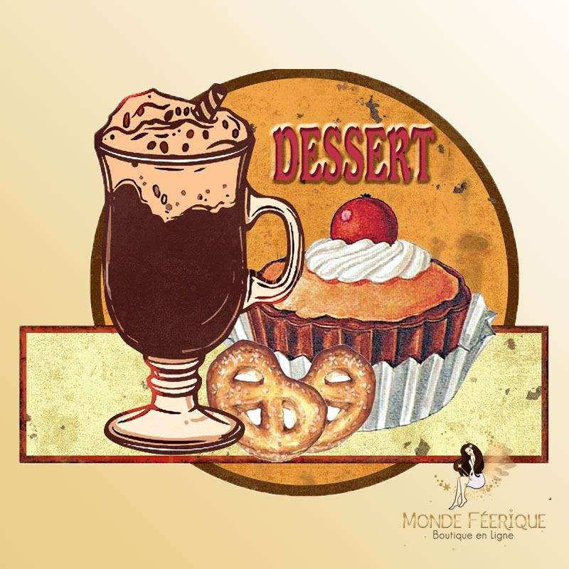 plaque decoration vintage dessert retro