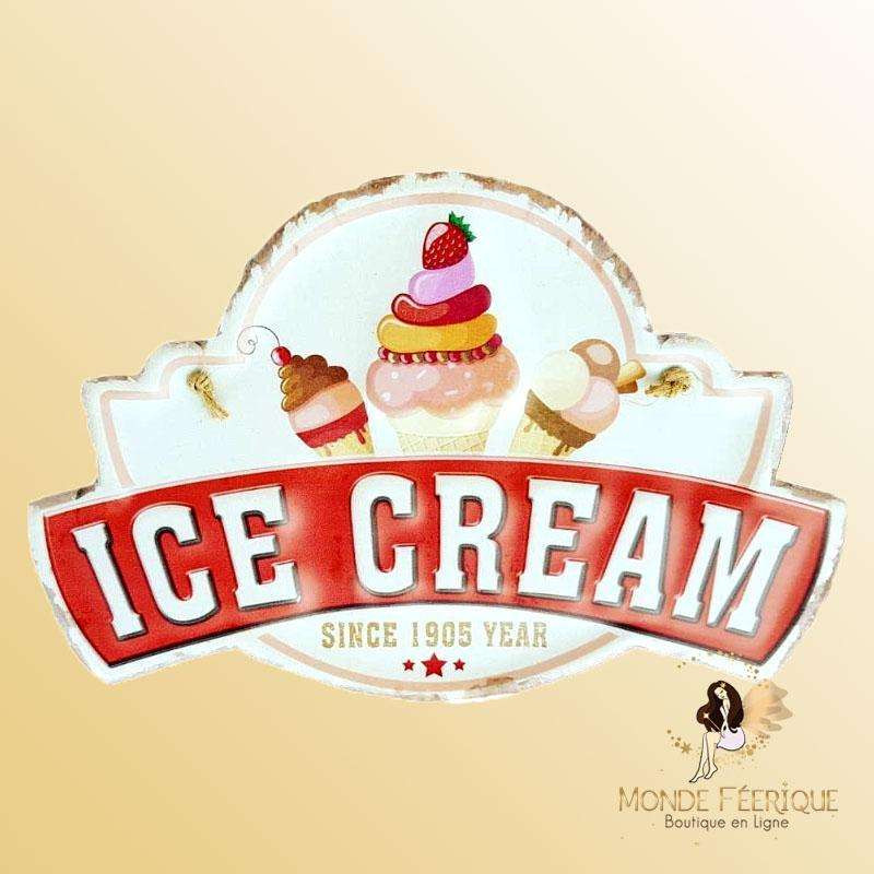 plaque decoration vintage ice cream glaces