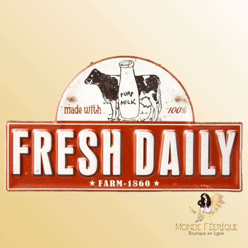 plaque decoration vintage lait