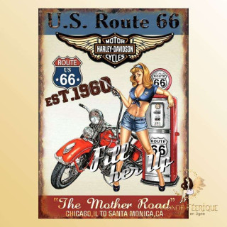 plaque retro americaine USA pin up publicité