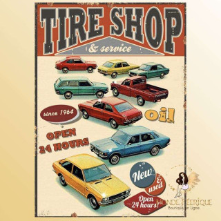 plaque vintage decoration publicite voiture