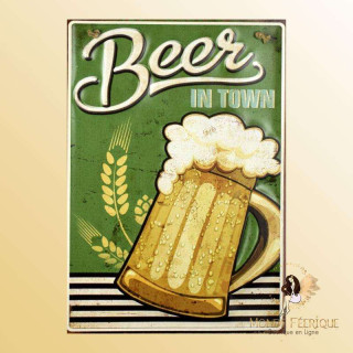 plaque vintage decoration biere