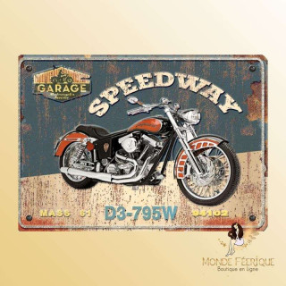 plaque vintage decoration roadster moto ancienne