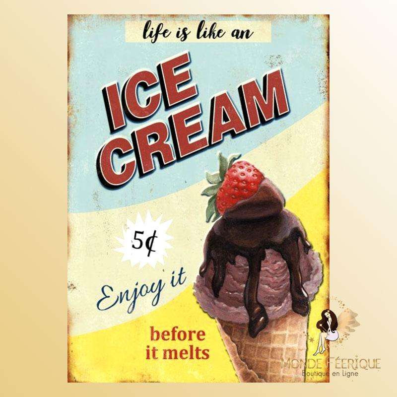 plaque vintage publicité glaces glacier USA