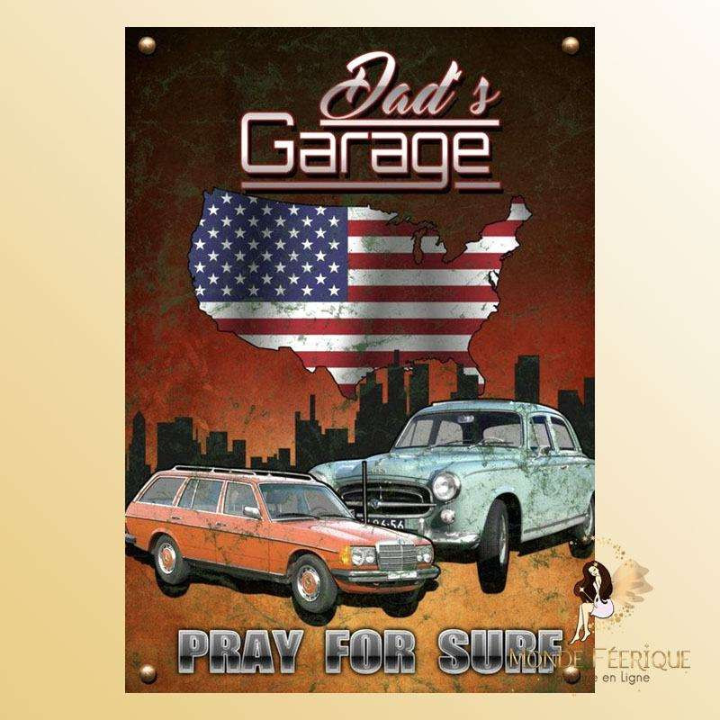 plaque vintage voiture americaine decoration