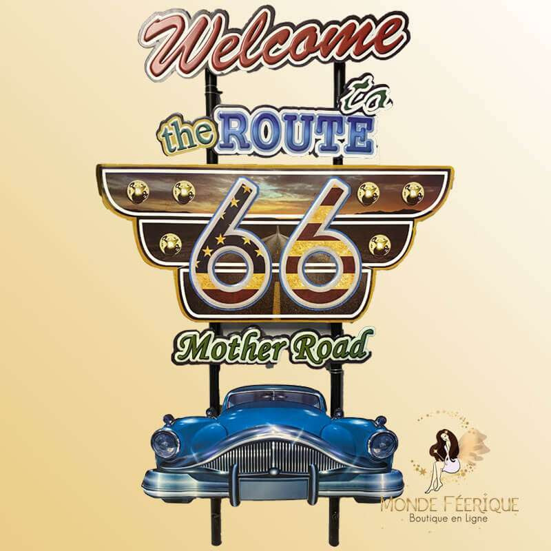 Plaque vintage Las Vegas Route66 grande taille