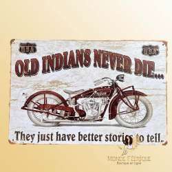 Plaque Metal Déco Moto Ancienne Indian