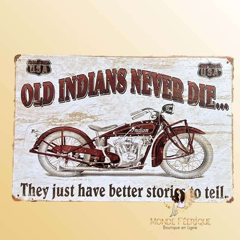 plaque deco moto indian