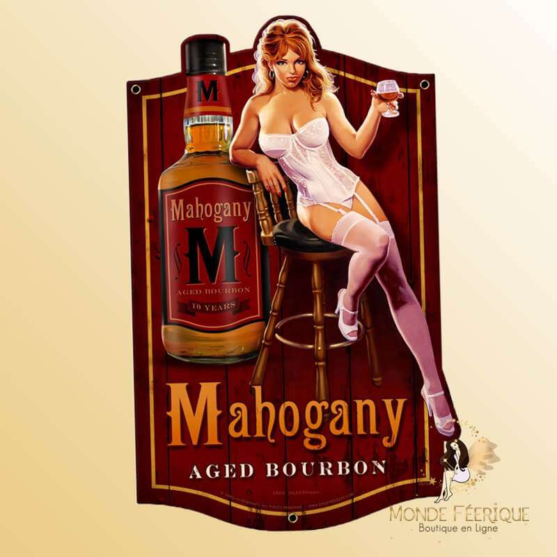 Plaque Metal Vintage Whisky & Sex
