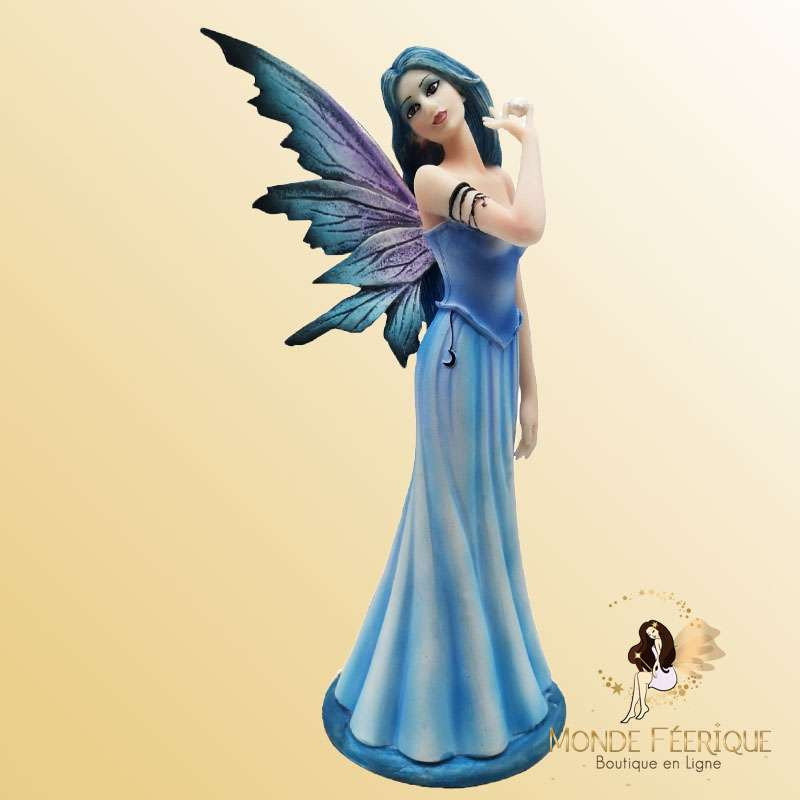 statuette fée bleu