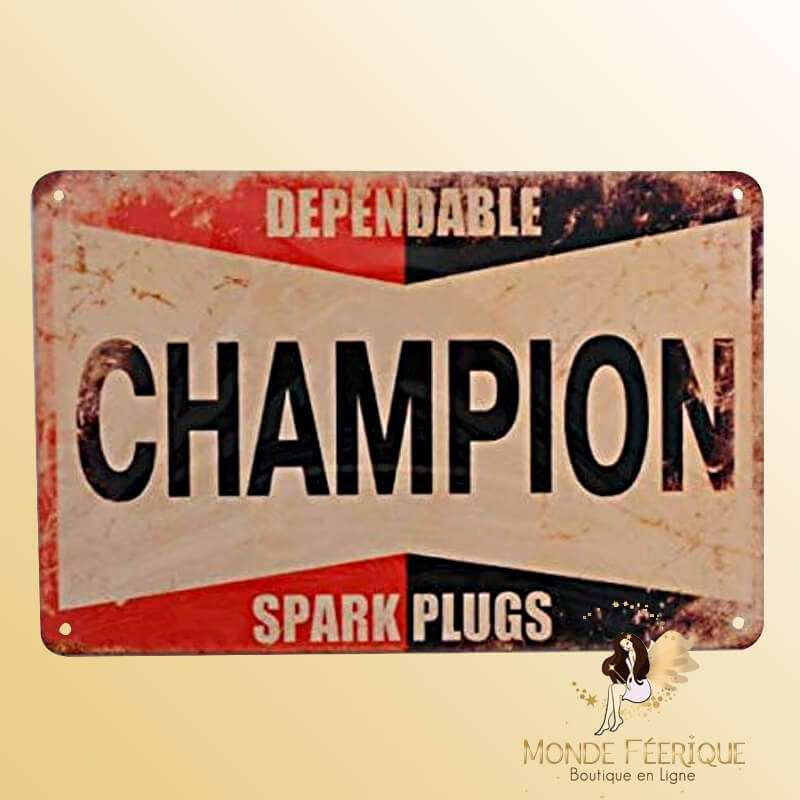 Plaque Vintage Champion