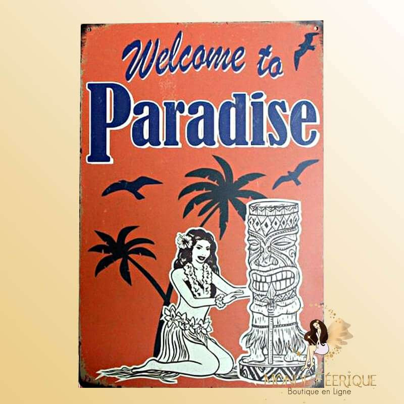 Plaque vintage Hawai Paradis