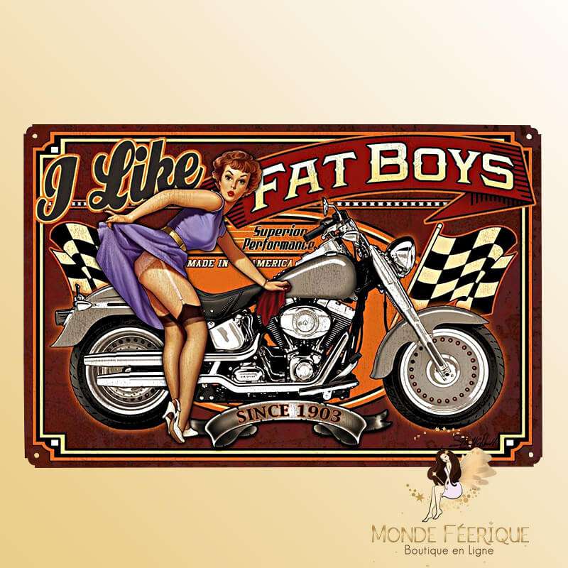 Plaque Vintage I Like Fat Boys