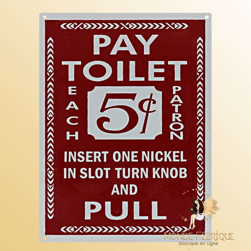 Plaque Vintage Toilettes