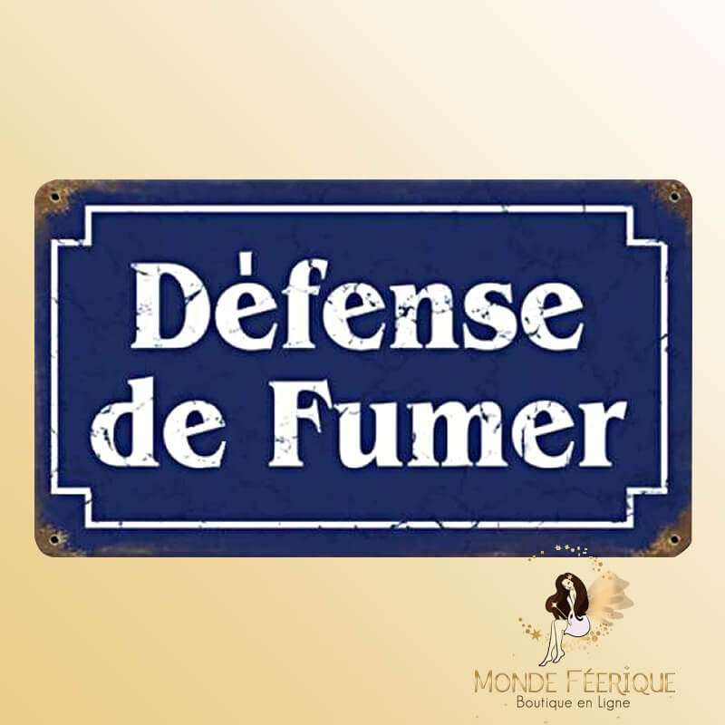 Plaque vintage "Defense de fumer"