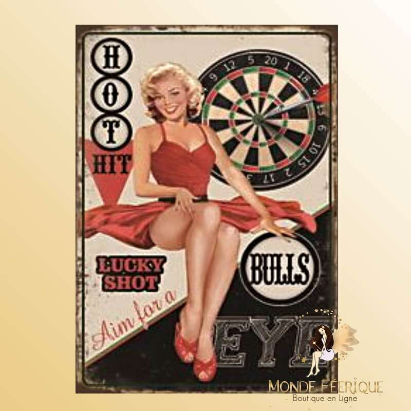 Plaque Vintage fléchette Pin up