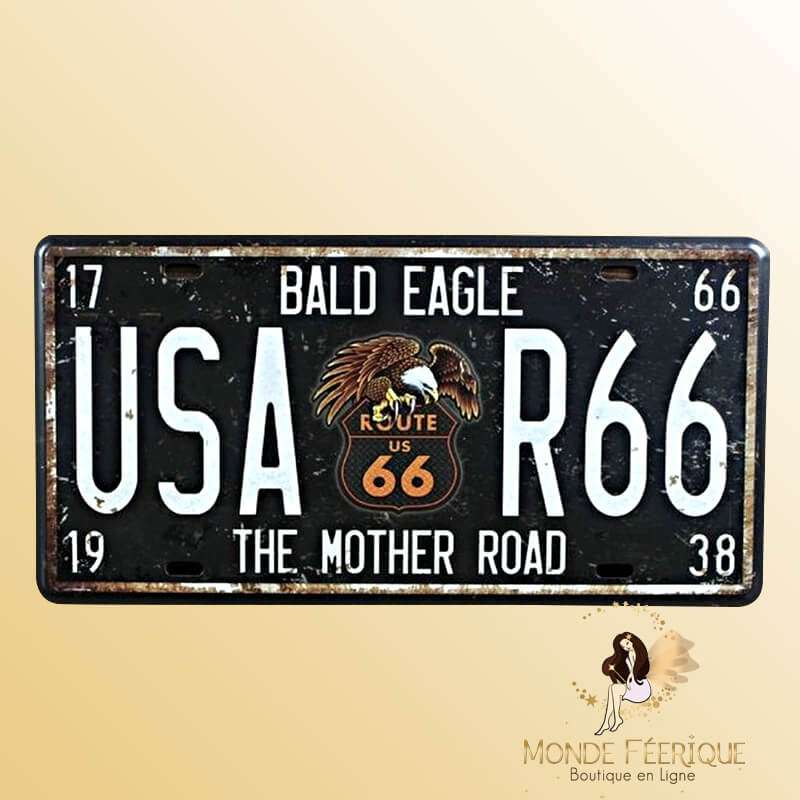Plaque vintage "Bad Eagle Route 66"