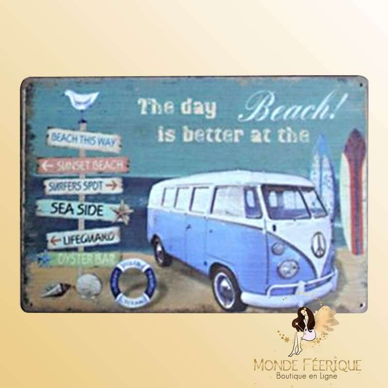 Plaque Vintage Vacance Beach