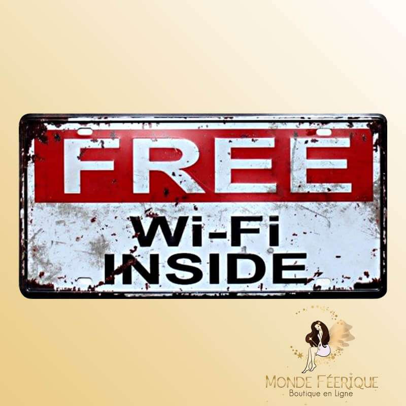 Plaque Vintage Wifi