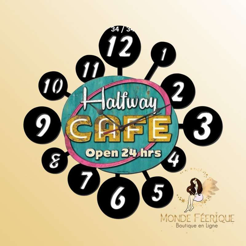 Horloge Vintage Café H24