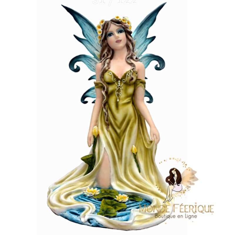 Fée jaune statuette de fée