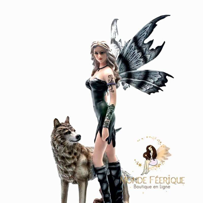 Statuette Fée avec un Loup