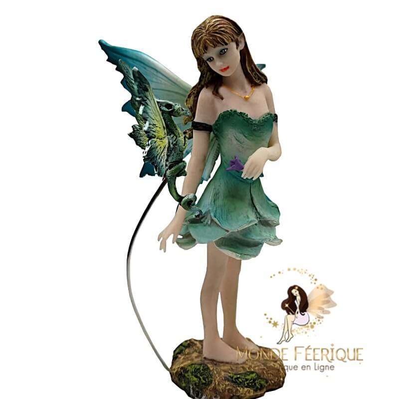 Figurine Fee et Petit Dragon 16cm