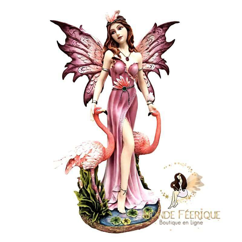 statuette fee flamands rose