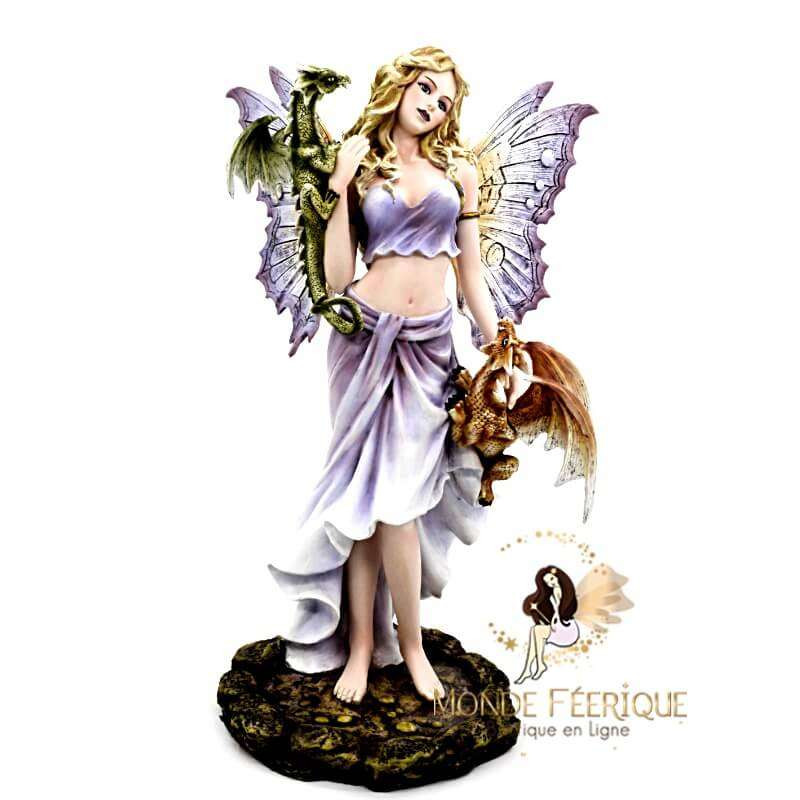  statuette elfe avec un dragon