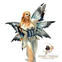 Statuette fee avec tigre blanc
